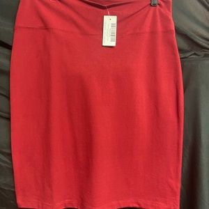 Deep red skirt